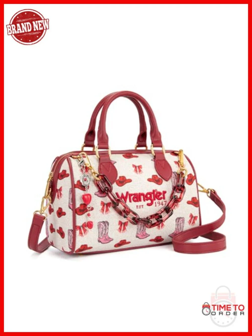 Canvas Satchel Top Handle Handbag with Chain Strap